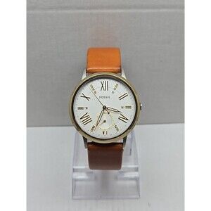 Fossil Gazer ES4161 Womens Watch White Dial Crystal Markers Leather New Battery